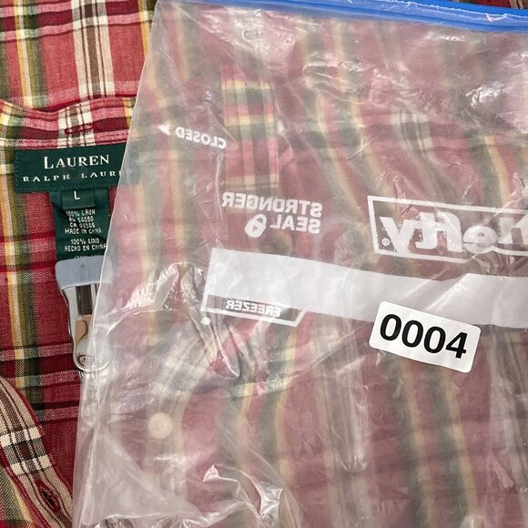 Ralph Lauren Linen Plaid Button Up Shirt Long Sleeve‎ Multicolor Women L - Picture 7 of 10